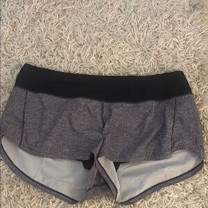 Lululemon Women's Black and Gray Speed up shorts 2.5 inseam. Very gently worn!